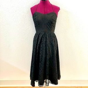 50s halter Black Lace dress